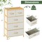 Natural-White 5-Drawer Storage Dresser Extra Top Shelf for Bedroom Organization